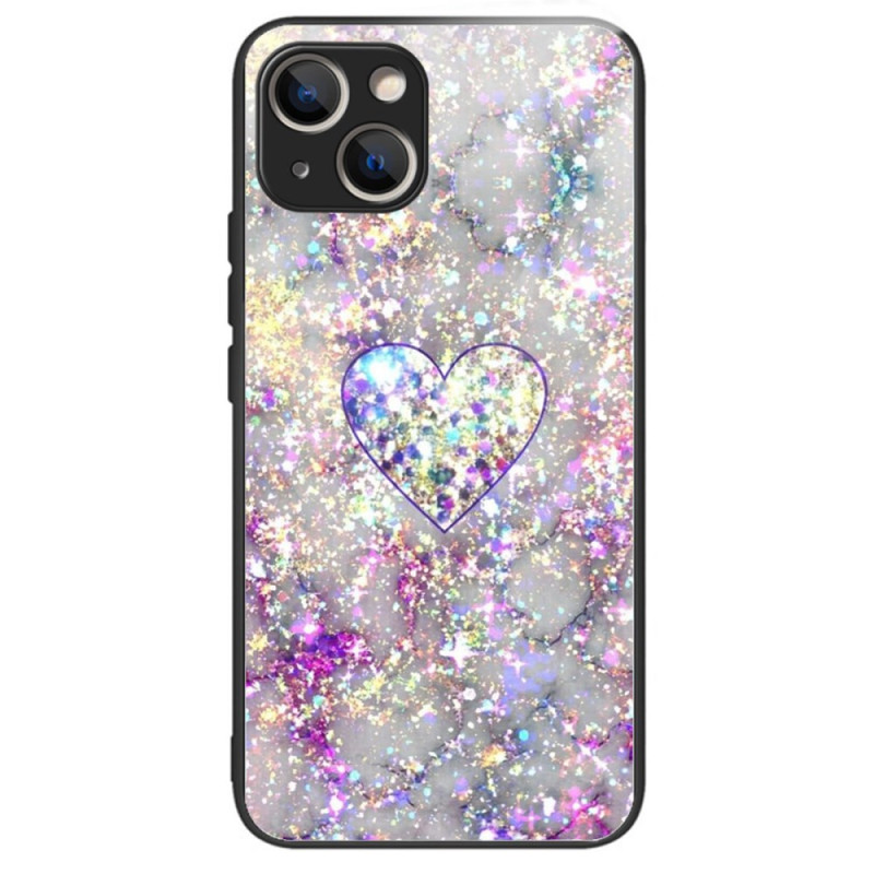 Teléfono 15 Plus Cristal Duro Funda Corazón Brillante