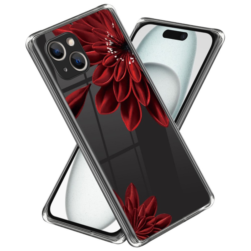 Funda iPhone 15 Plus Diseño Floral Rojo