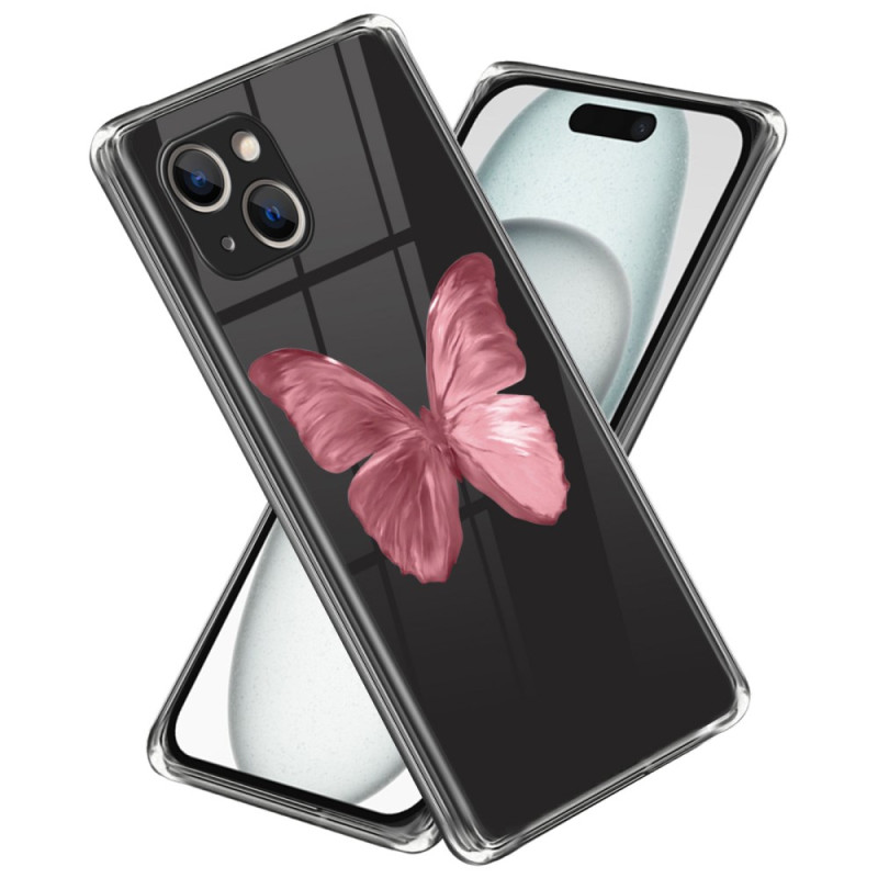 Funda Mariposa Rosa iPhone 15 Plus