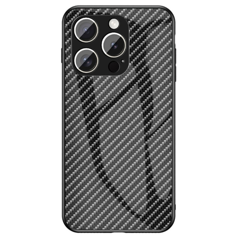 Funda iPhone 15 Pro Max Cristal Templado Fibra de Carbono