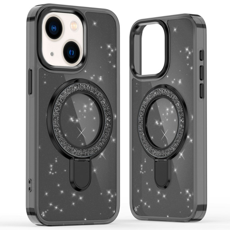 Funda MagSafe para iPhone 14 con soporte de purpurina