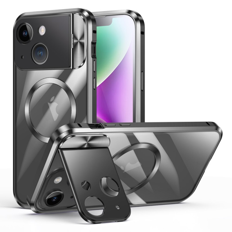 Funda MagSafe para iPhone 14 con soporte de cristal templado