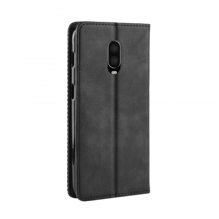 OnePlus 6T Vintage Leather Effect Flip Cover