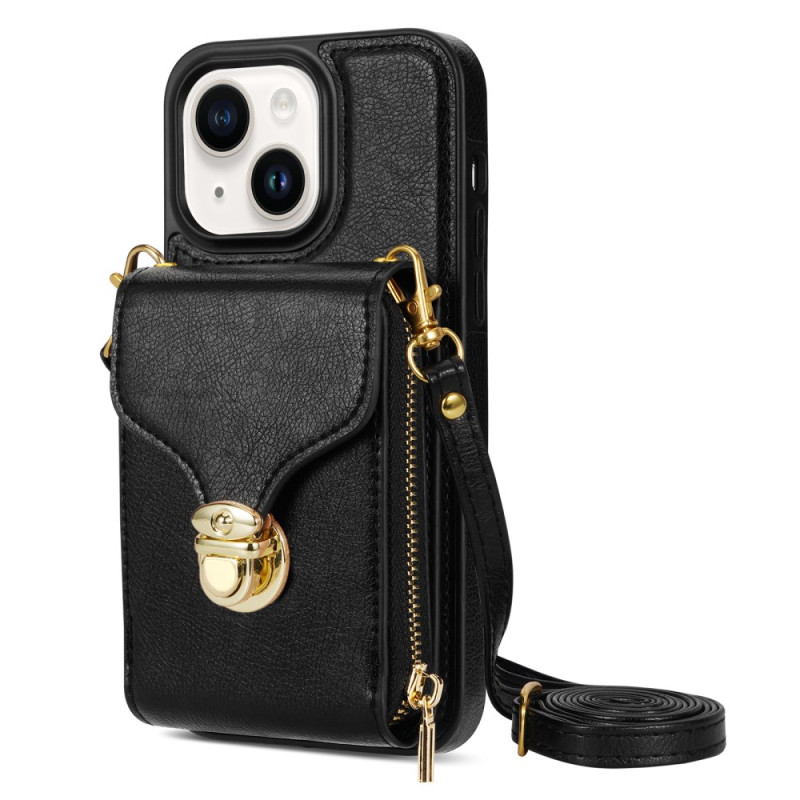Estuche iPhone 14 Tarjetero con cremallera y bandolera