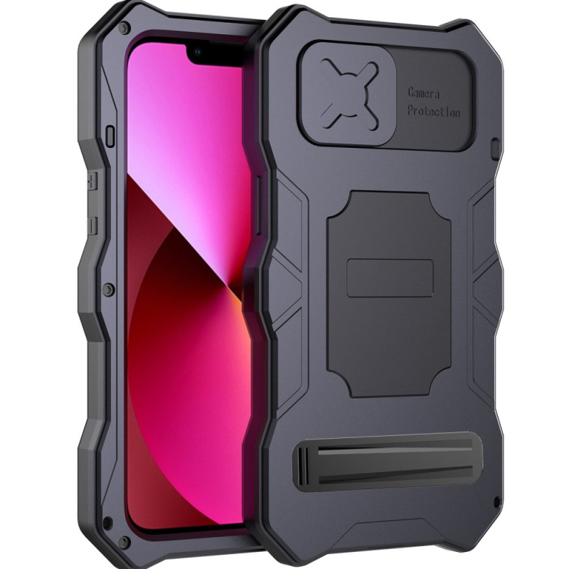 Funda antigolpes con soporte y protección de lente para iPhone 14
