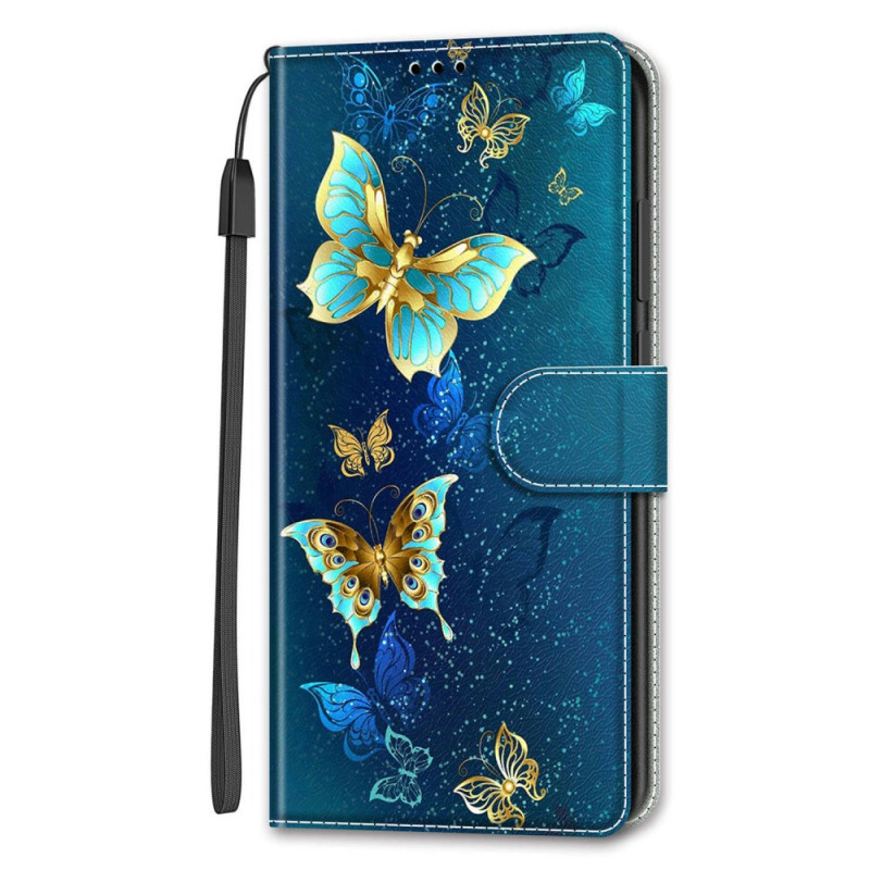 Funda iPhone 14 Dos mariposas doradas