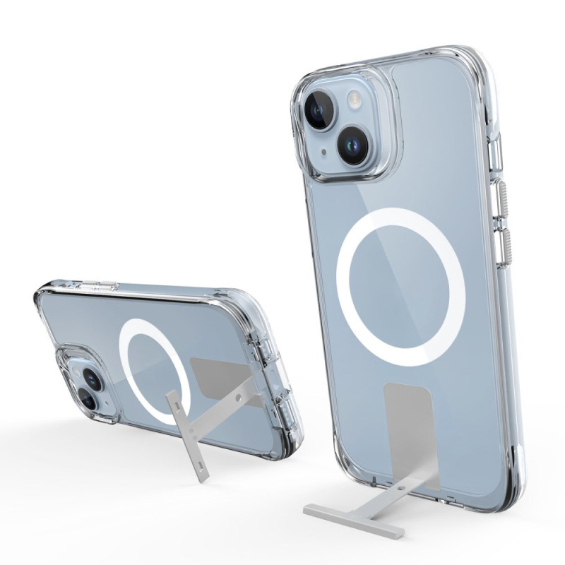 Funda transparente MagSafe con soporte para iPhone 15 Plus / 14 Plus