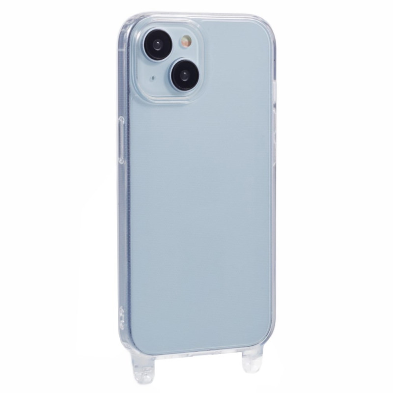 Funda transparente para iPhone 14 con recortes para cables