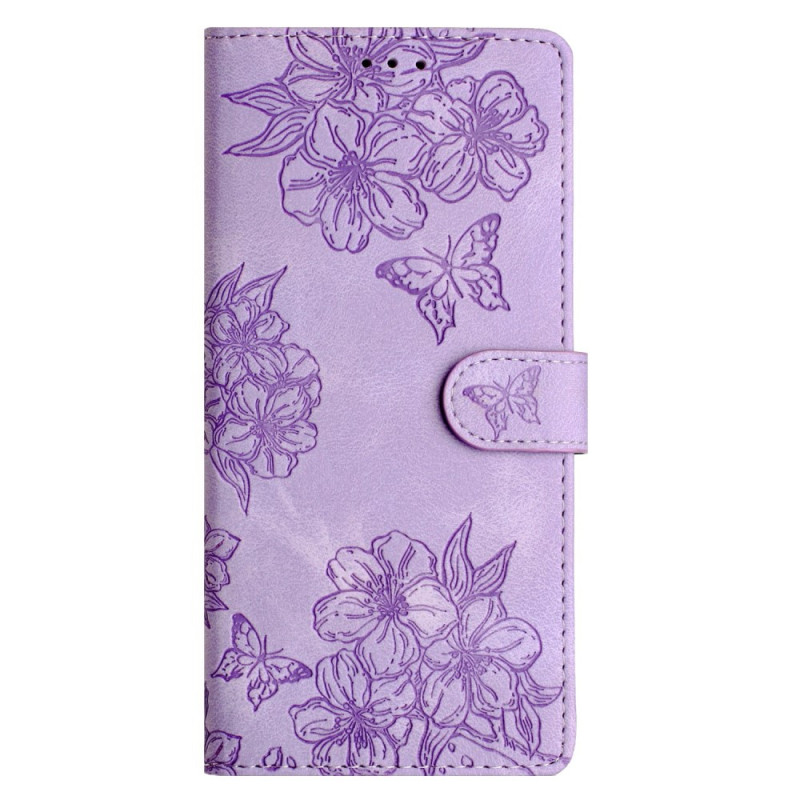 Estuche
 Xiaomi Redmi 15 4G Efecto Gamuza Flores y Mariposas