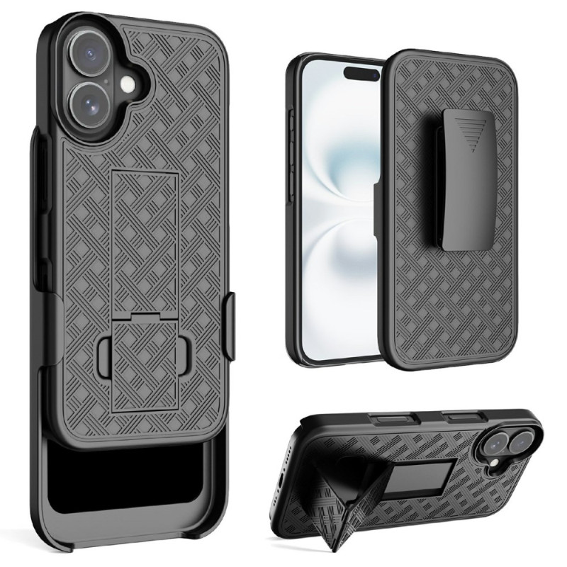 Funda deslizante para iPhone 17 con pie de apoyo y clip