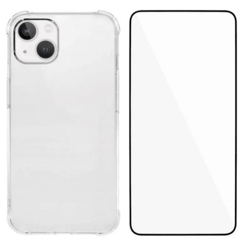 Coque iPhone 13 Transparente avec Protecteur Écran en verre Trempé