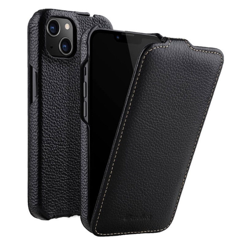 Funda de piel con solapa vertical para iPhone 13