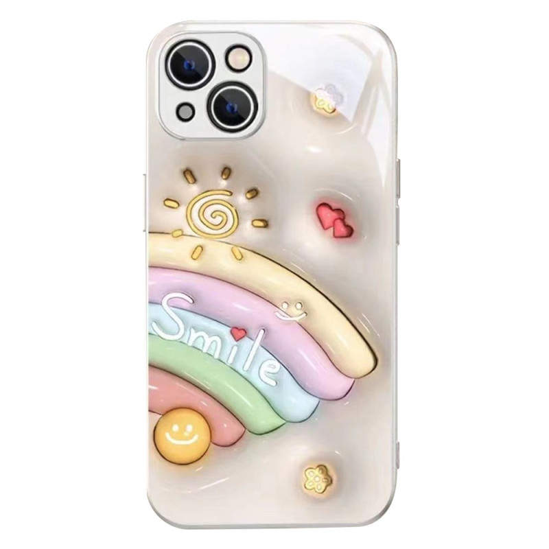 Funda para iPhone 13 Diseño arco iris y Smiley