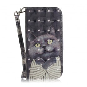amsung Galaxy A30 Gato gris con cordón