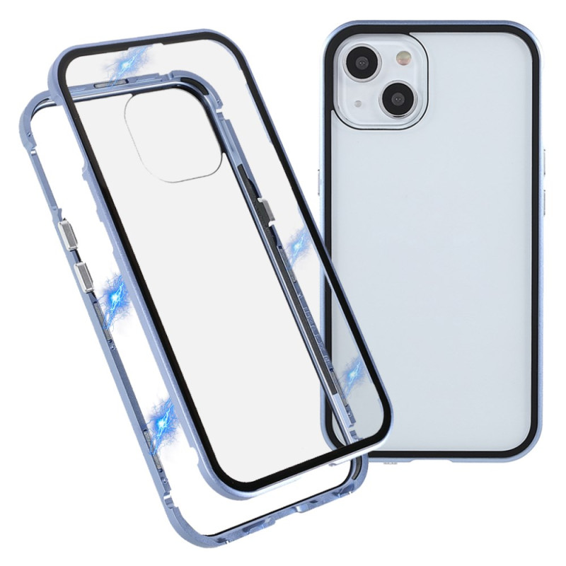 Funda de cristal templado y metal para iPhone 13