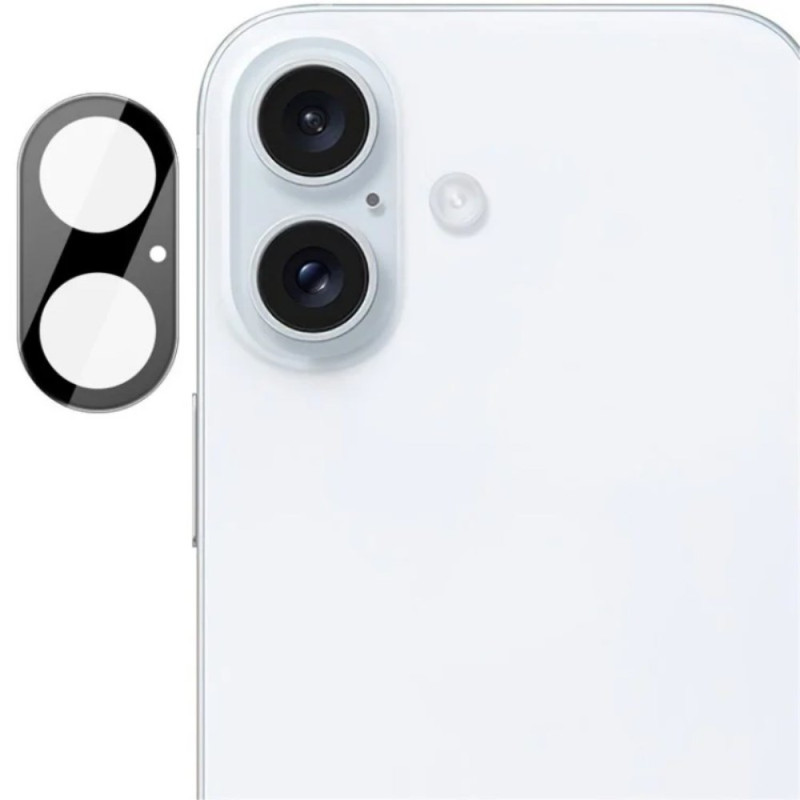 Lente protectora de cristal templado para iPhone 16 / iPhone 16 Plus (versión en negro)