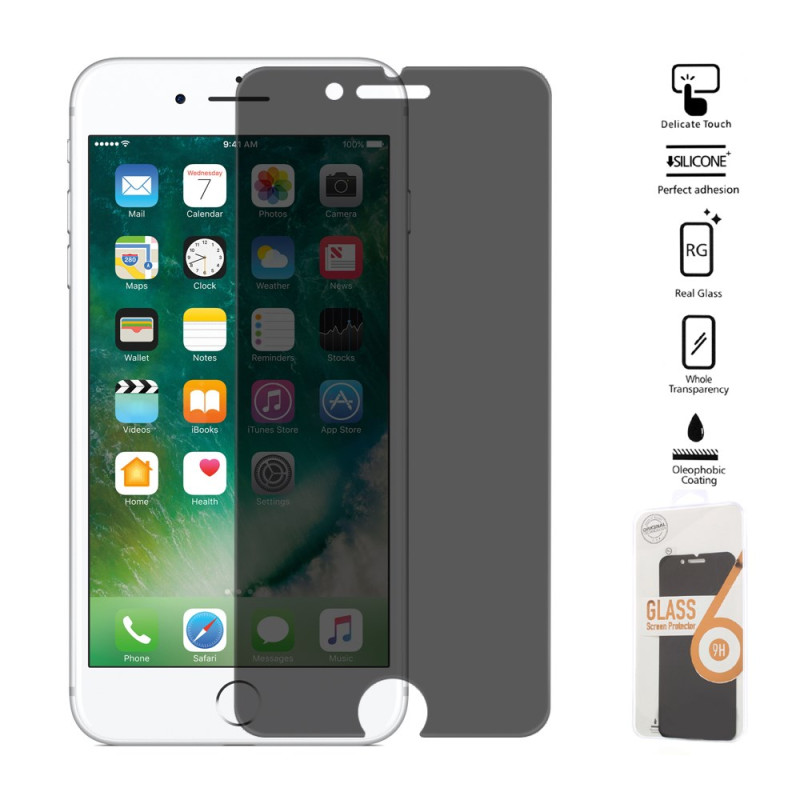 Protección de cristal templado antispam para la pantalla del iPhone 8 Plus /7 Plus