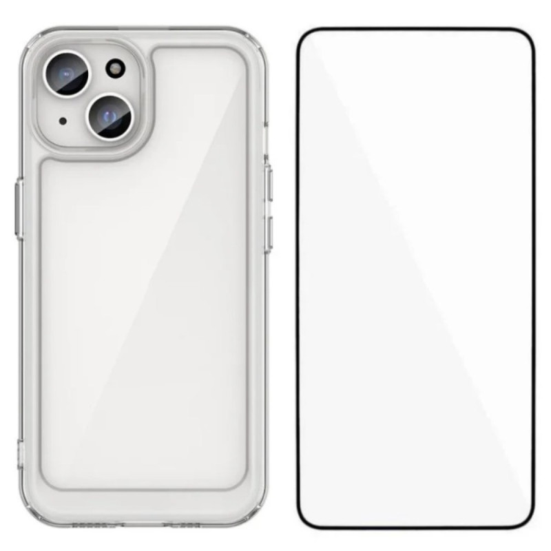 Funda transparente para iPhone 12 con protector de pantalla
