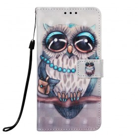 Funda de cordón para Samsung Galaxy A30 Miss Owl