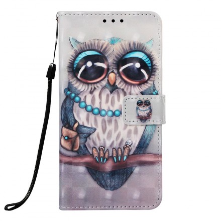 Funda de cordón para Samsung Galaxy A30 Miss Owl