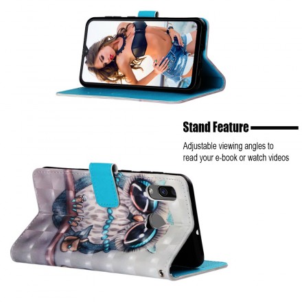 Funda de cordón para Samsung Galaxy A30 Miss Owl
