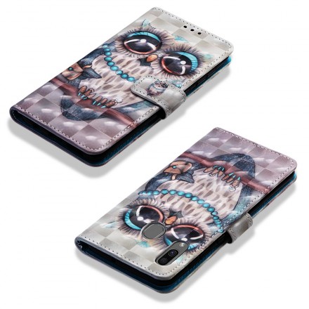 Funda de cordón para Samsung Galaxy A30 Miss Owl
