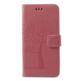 Funda con colgante para el Samsung Galaxy A30 de árbol y búho
