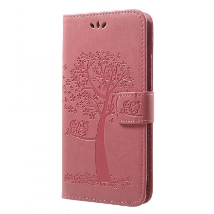 Funda con colgante para el Samsung Galaxy A30 de árbol y búho
