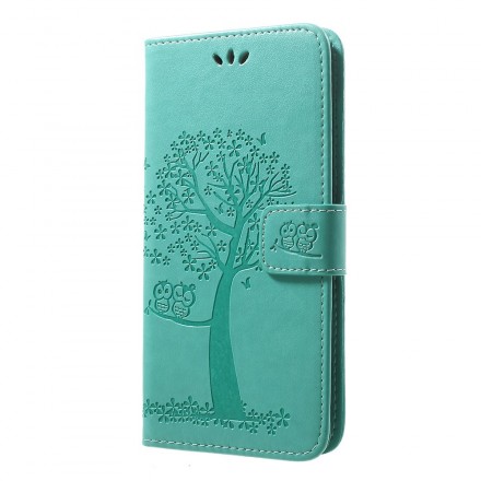 Funda con colgante para el Samsung Galaxy A30 de árbol y búho