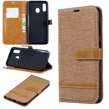 Funda de tela y piel para Samsung Galaxy A30 Funda de tela y piel para Samsung Galaxy A30