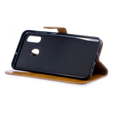 Funda de tela y cuero para Samsung Galaxy A30 Funda de tela y cuero para Samsung Galaxy A30