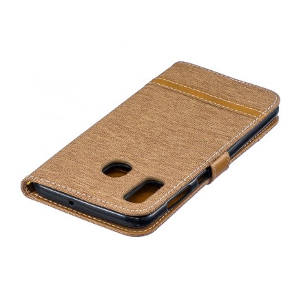 Funda de tela y piel para Samsung Galaxy A30 Funda de tela y piel para Samsung Galaxy A30