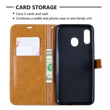 Funda de tela y cuero para Samsung Galaxy A30 Funda de tela y cuero para Samsung Galaxy A30