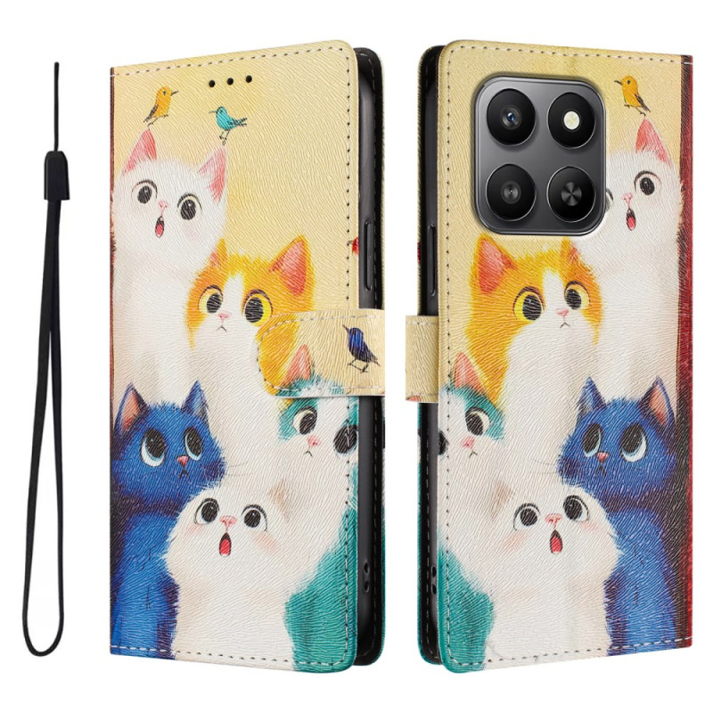 Honor 400 Smart 5G / 4G Funda Gatos de Colores