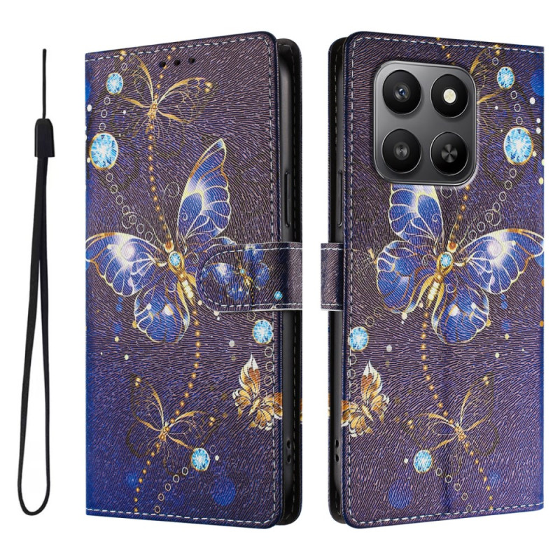 Honor 400 Smart 5G / 4G Funda Mariposas Azul