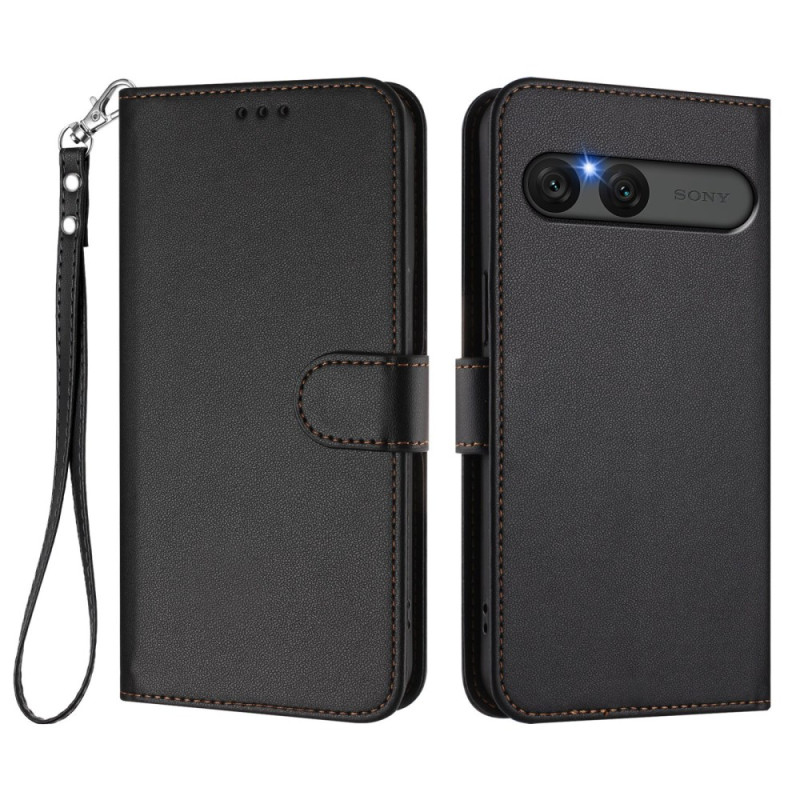 Sony Xperia 10 VII Funda de piel sintética lisa