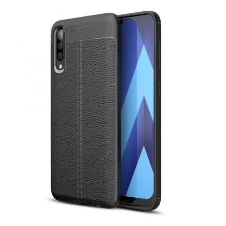 Funda de piel Samsung Galaxy A50 efecto lichi doble línea