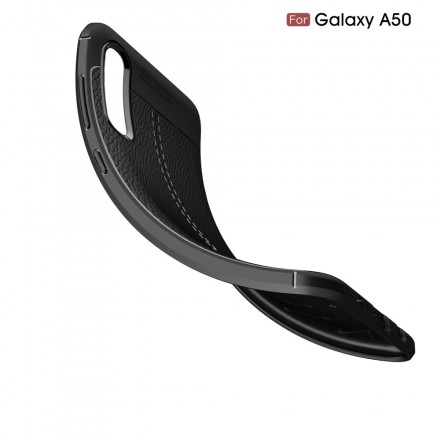 Funda de piel Samsung Galaxy A50 efecto lichi doble línea
