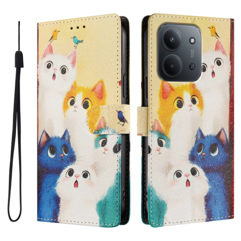 Funda Xiaomi Redmi 15C Gatos de colores
