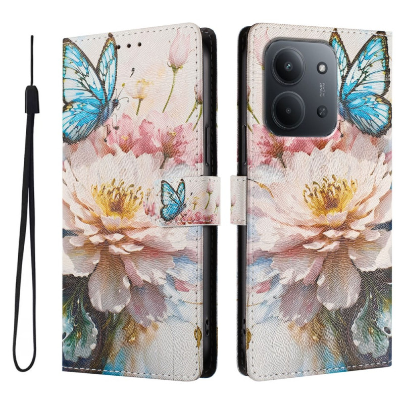 Xiaomi Redmi 15C 5G / 4G Funda Flor y Mariposa
