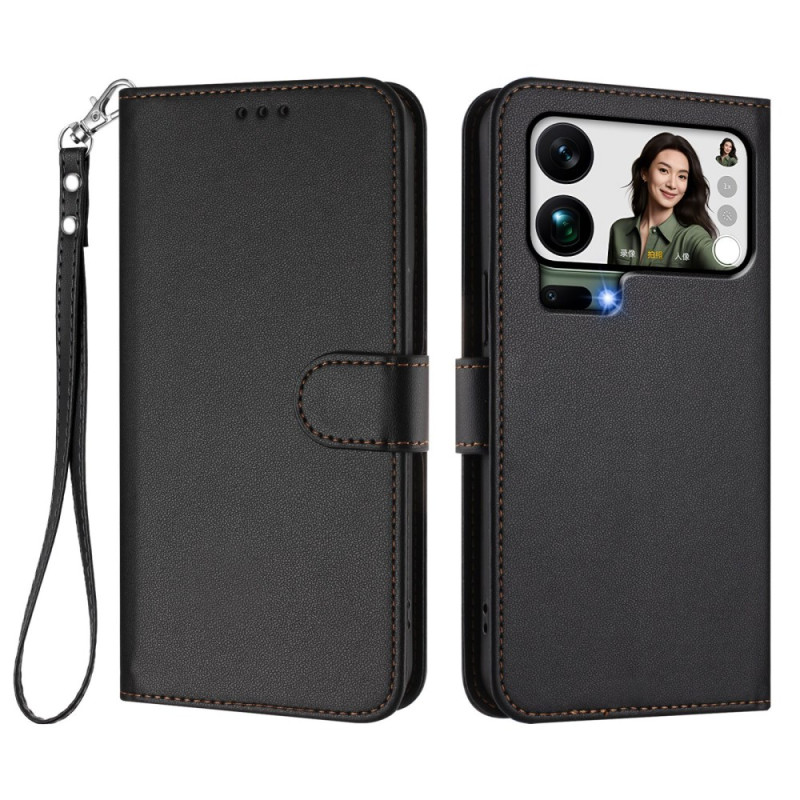 Xiaomi 17 Pro Max Funda de piel sintética con colgante