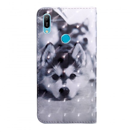 Funda para el perro del Huawei Y6 2019 en blanco y negro