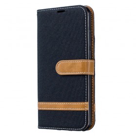 Funda de tela y colgante efecto cuero para el Huawei Y6 2019