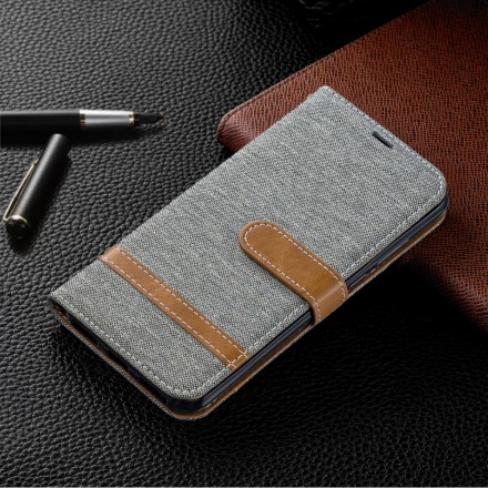 Funda de tela y colgante efecto cuero para el Huawei Y6 2019