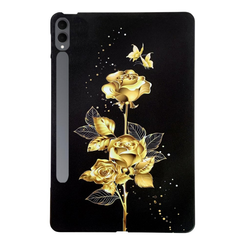 Funda Samsung Galaxy Tab S11 Ultra Dorada Mariposas y Rosas