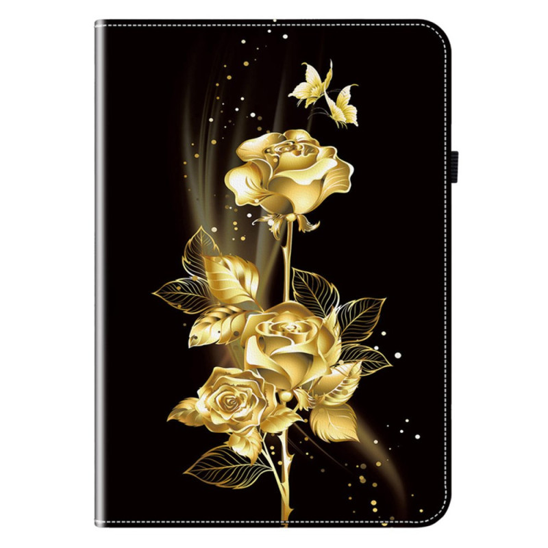 Funda Samsung Galaxy Tab S11 Mariposas y Rosas Doradas