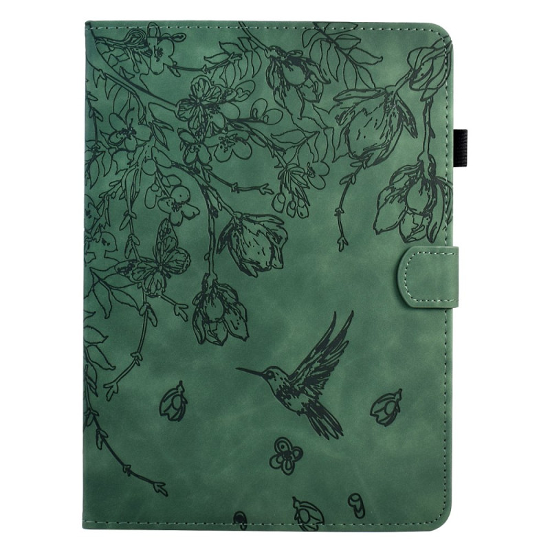 Funda Samsung Galaxy Tab S11 Efecto Gamuza Patrón Vegetal