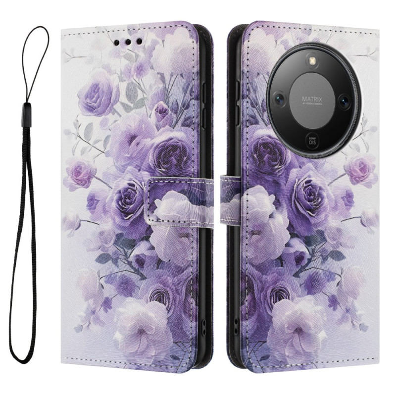 Honor Magic 8 Lite Funda Flor Morada