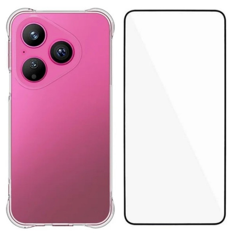 Funda reforzada transparente Huawei Pura 80 con protector de pantalla de cristal templado