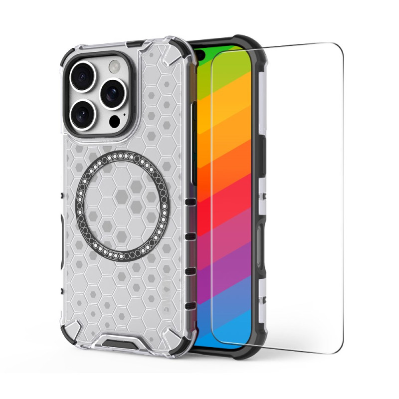 Funda MagSafe Honeycomb para iPhone 14 Pro Max con protector de pantalla